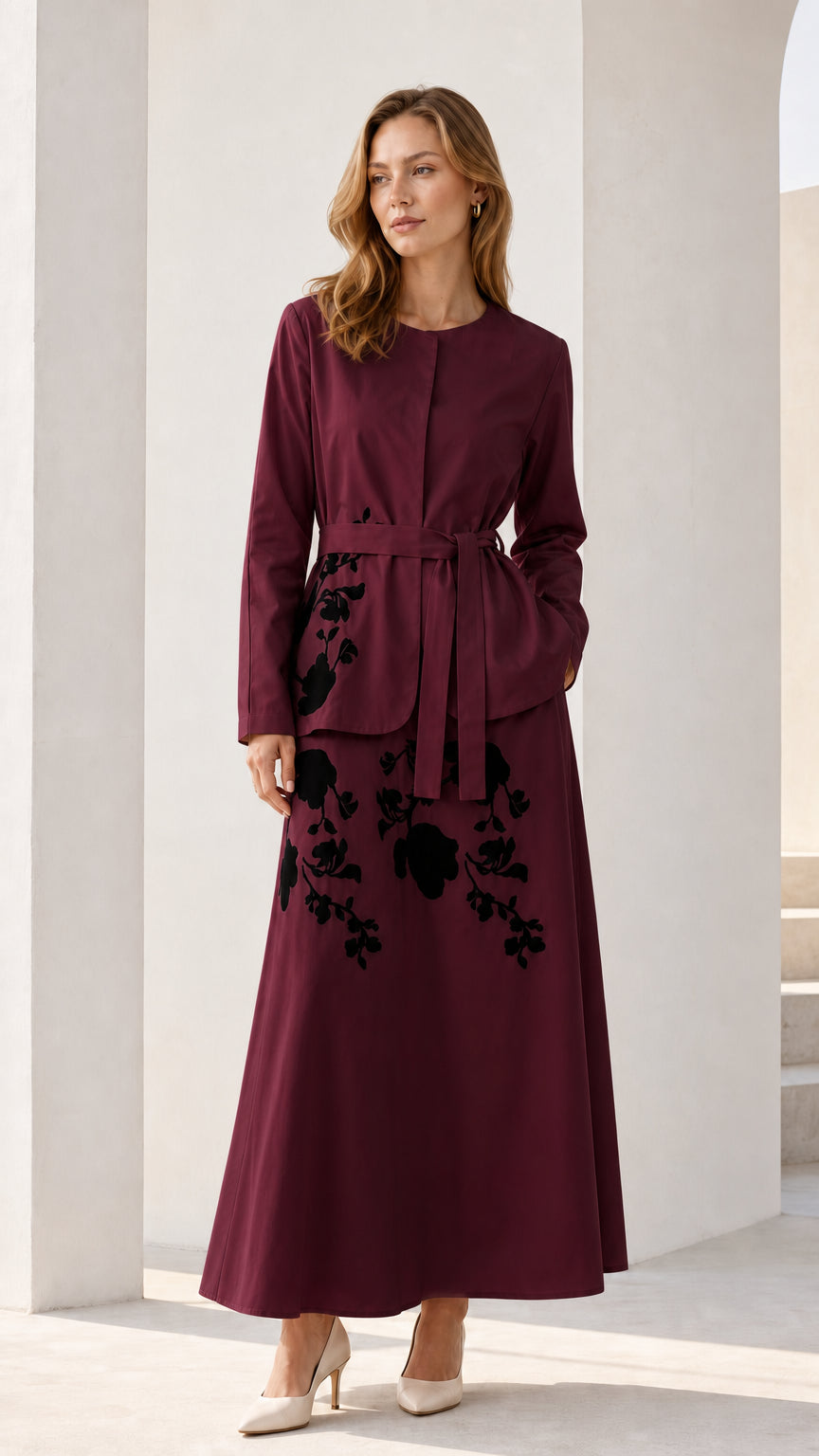 Front view of burgundy color variant