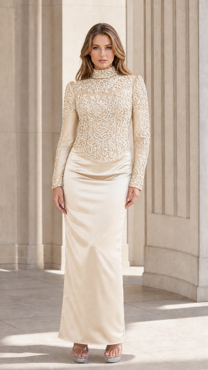Champagne color variant gown