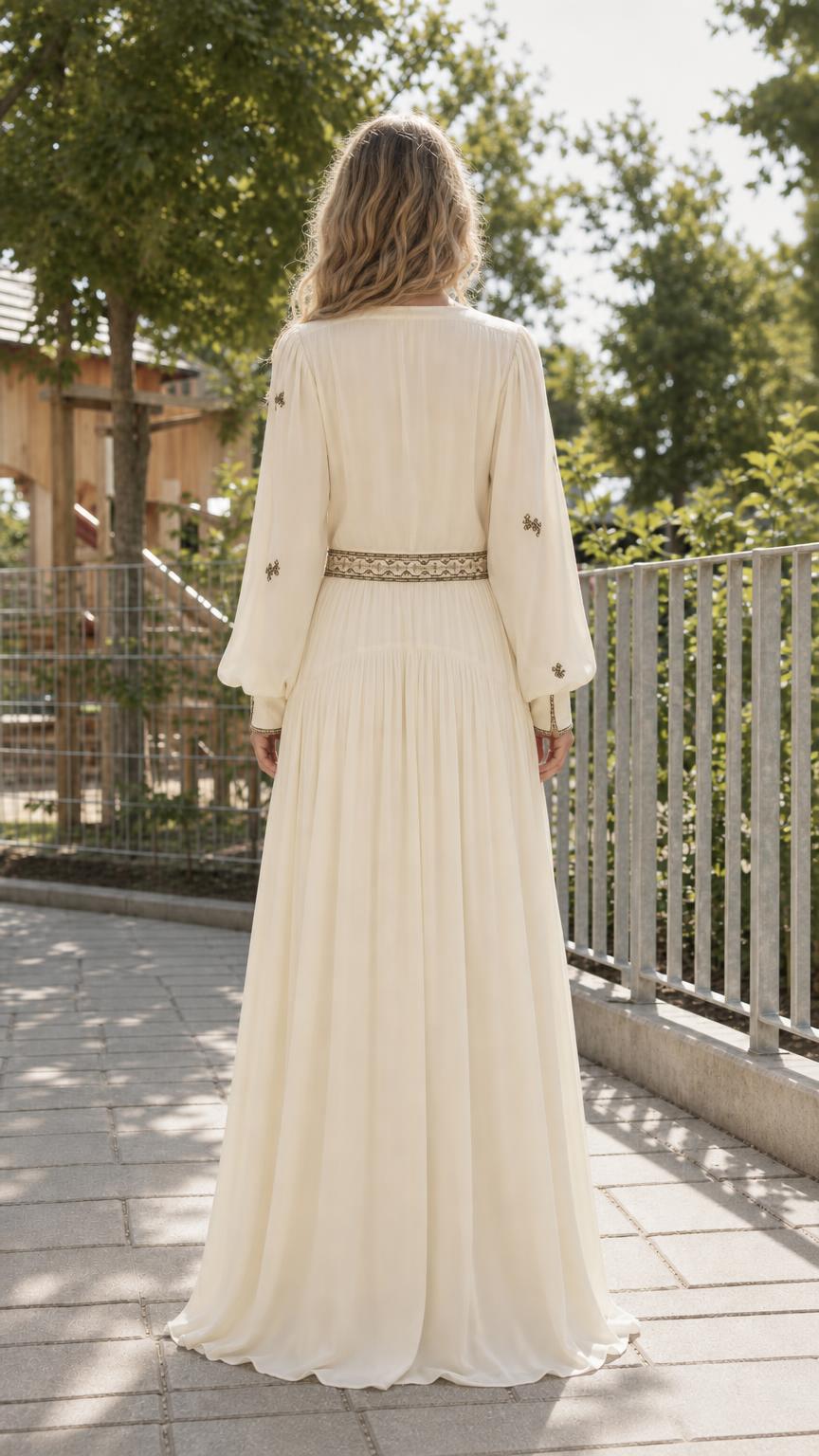 Back view of Ivory maxi dress