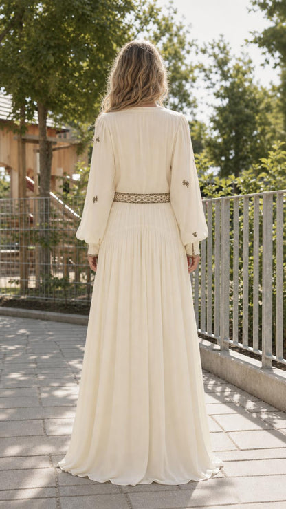 Back view of Ivory maxi dress