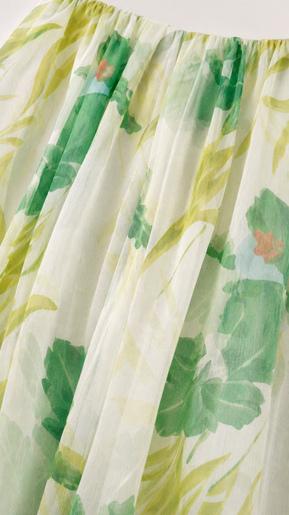Close-up detail of the gathered neckline and fabric texture