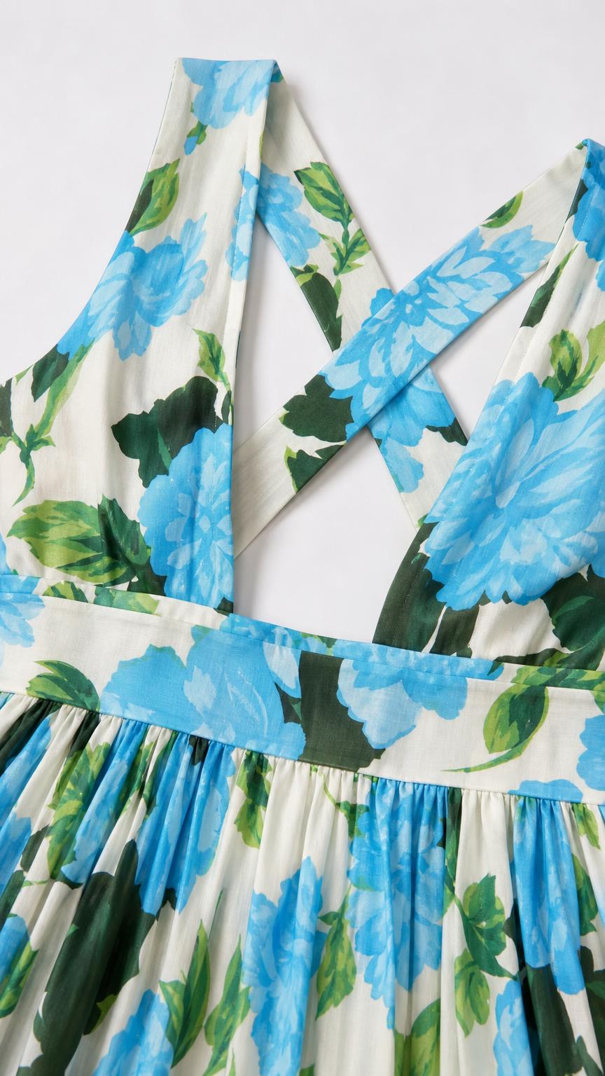 Close-up of fabric and strap details