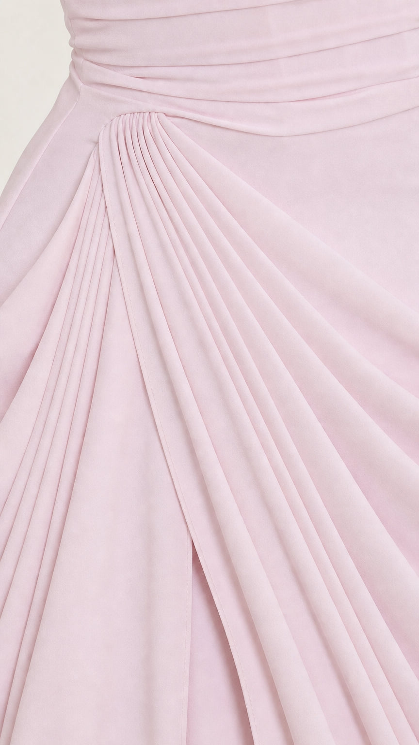 Close-up of ruched draping fabric detail