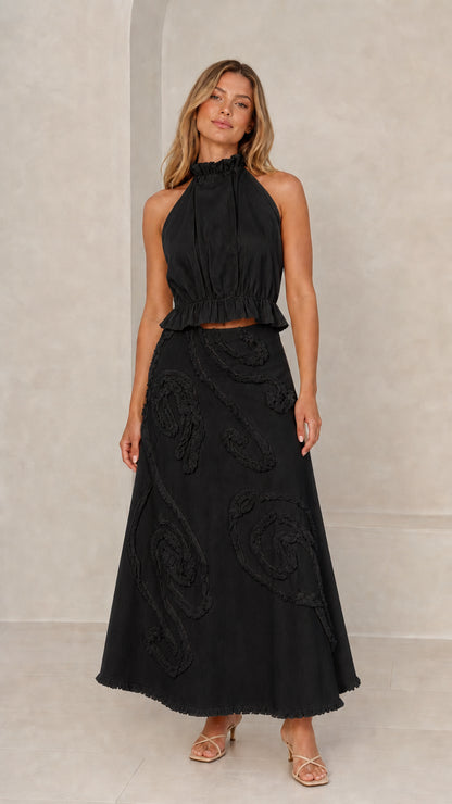 Full view of Black two-piece set