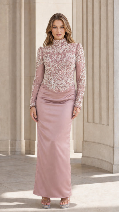 Dusty rose color variant gown