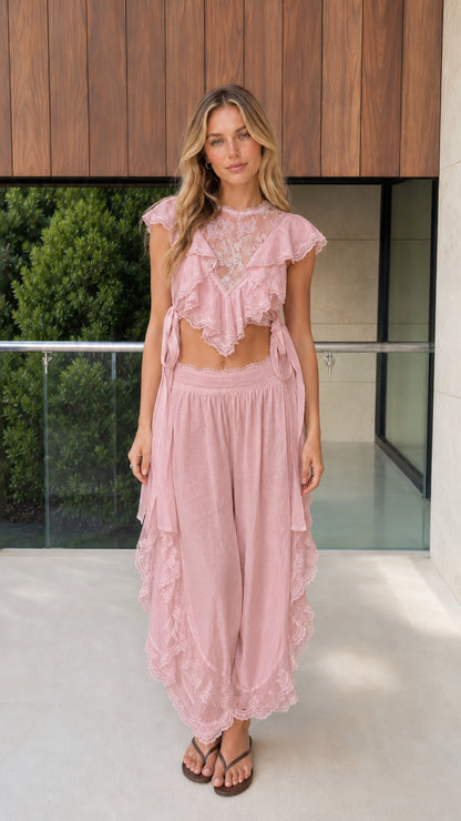Full length view of dusty pink color variant
