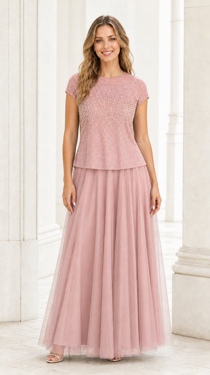 Full front view in romantic pink
