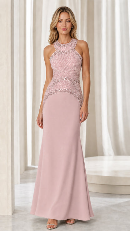 Full front view in dusty pink color variant