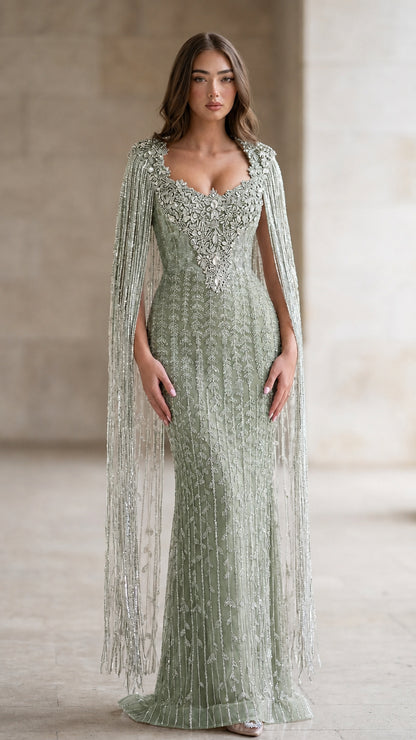 Front view of sage green color variant