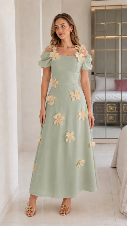 Front full view of sage green color variant
