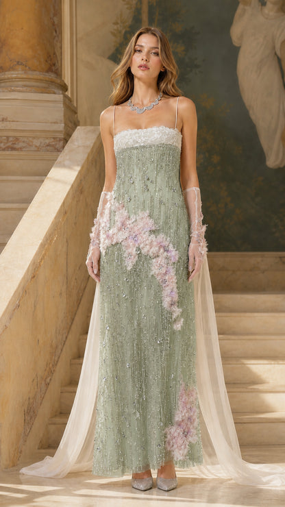 Front view of sage green color variant