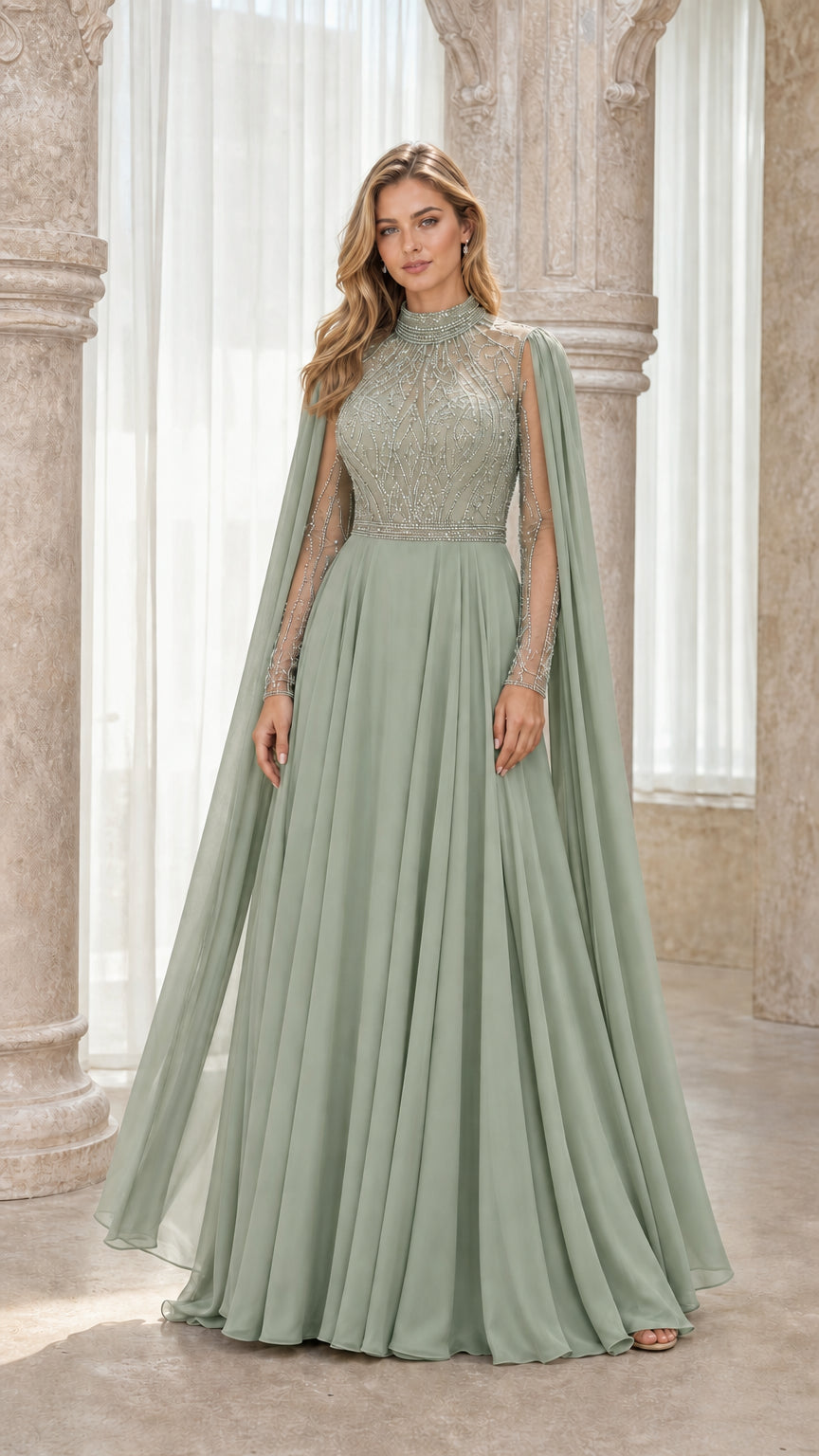 Front view in sage color variant