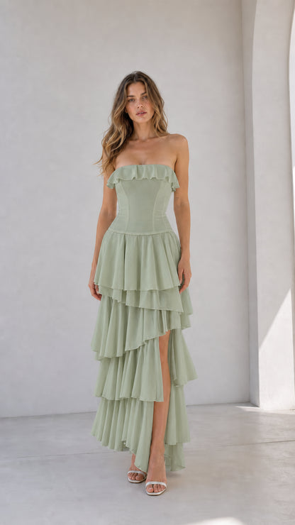 Front view in sage green color variant