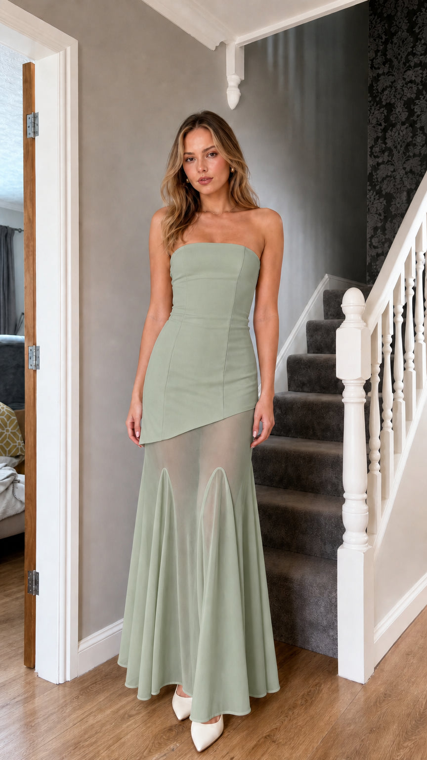 Front view in sage green color variant