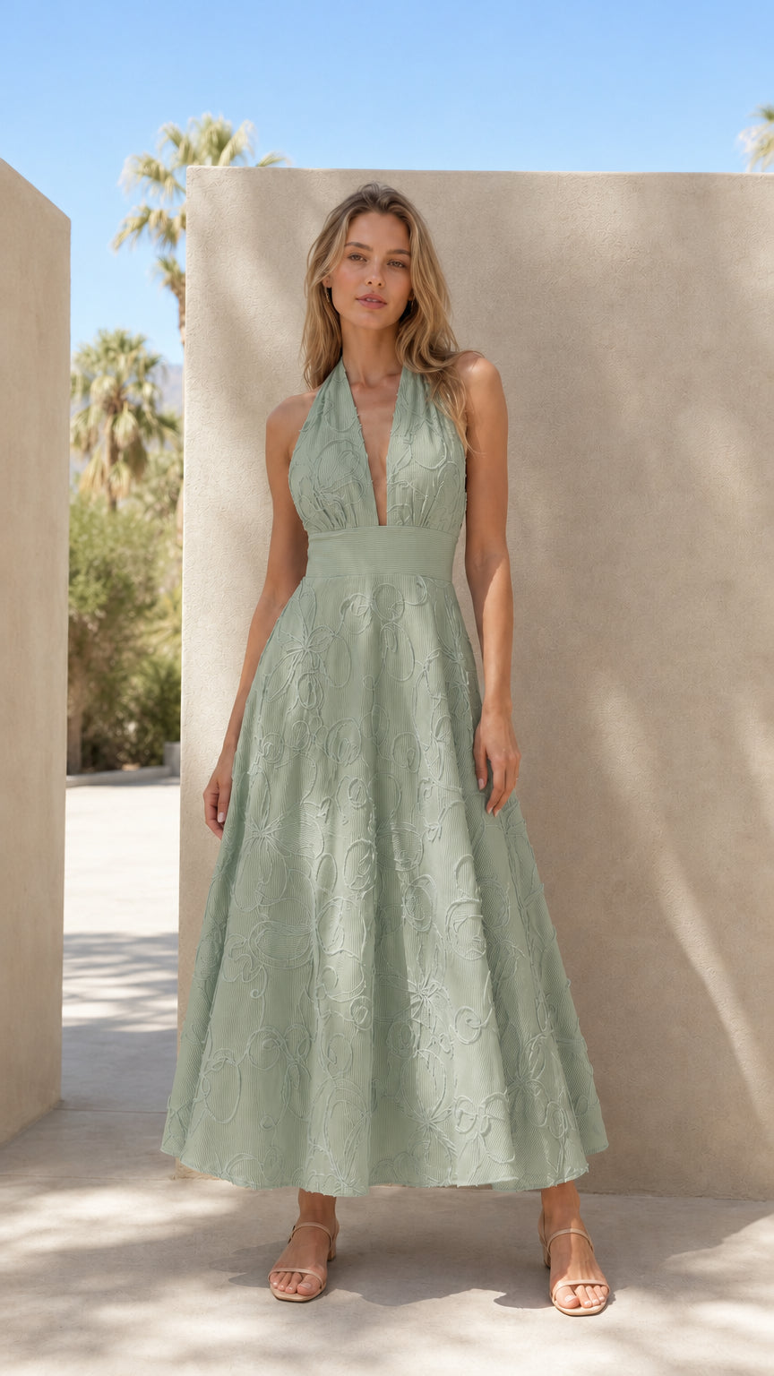 Front view of sage green color variant