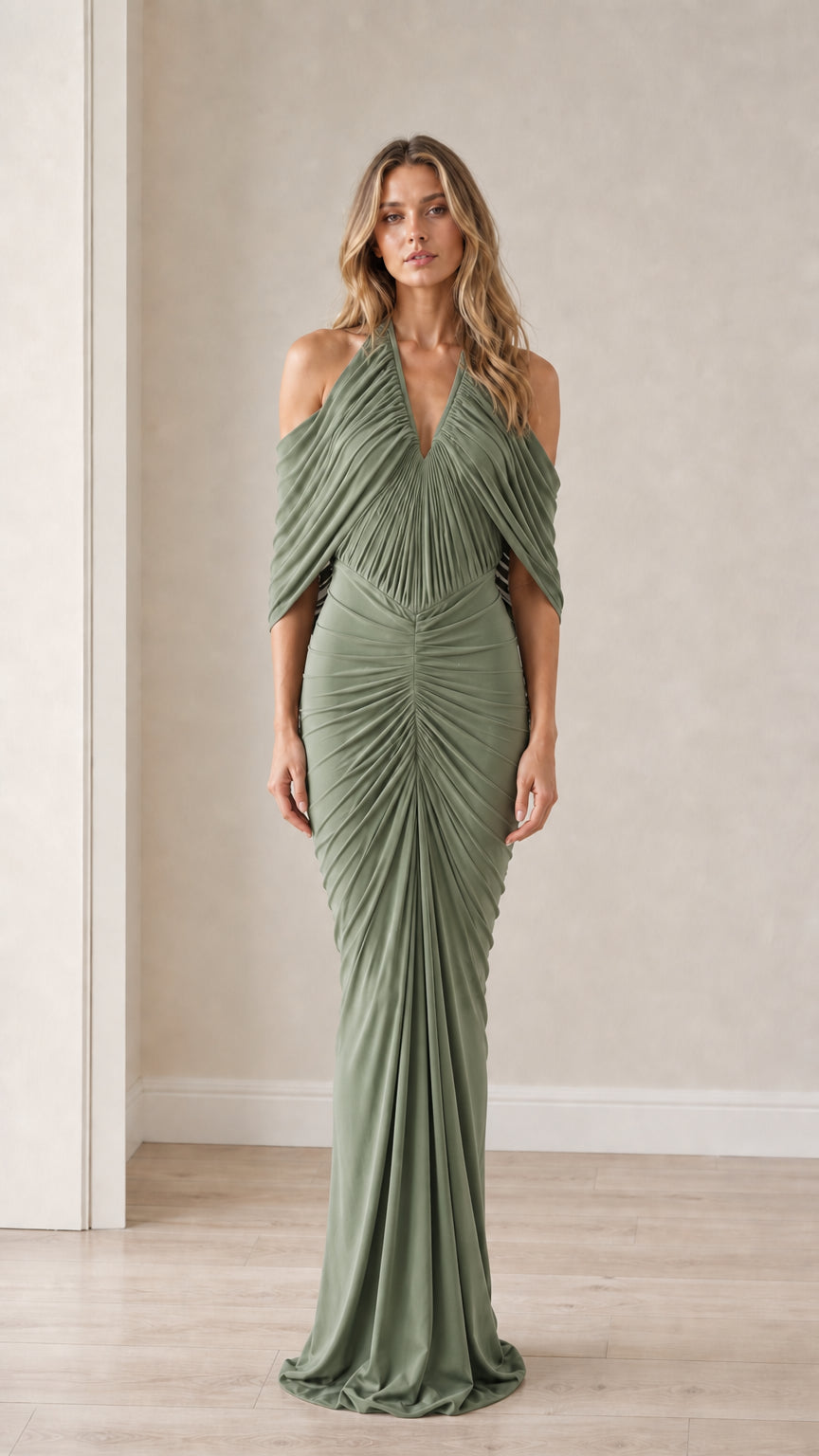 Front view of the sage green color variant