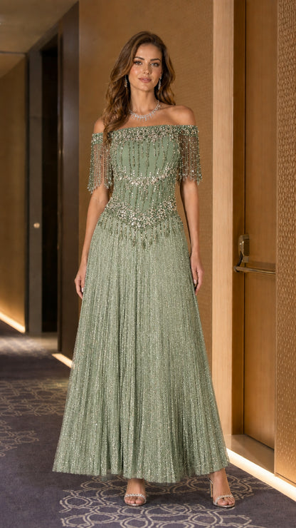 Front view in sage green color variant