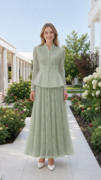 Front view in sage green color variant