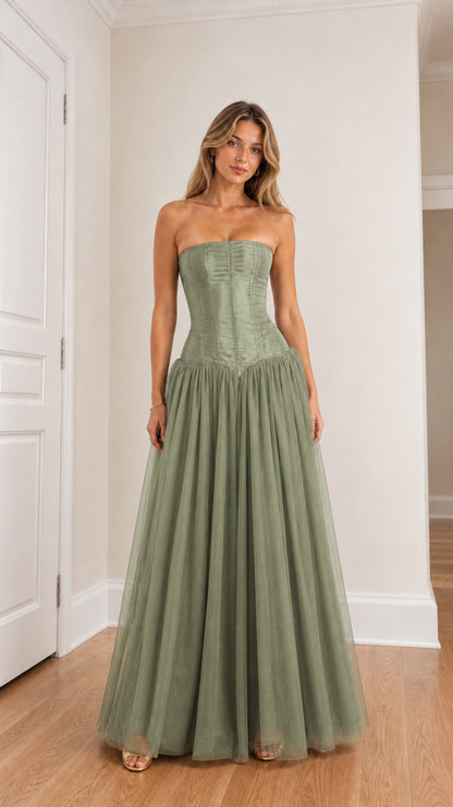 Front view in sage color variant