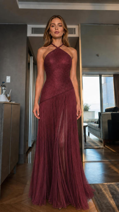 Front view of the burgundy color variant