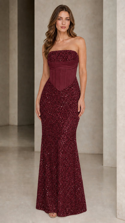 Front view in burgundy color variant