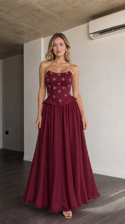 Front view of burgundy color variant