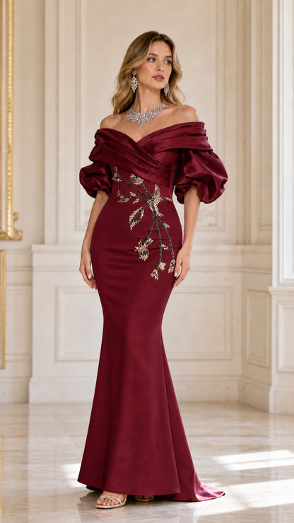 Front view in burgundy color variant