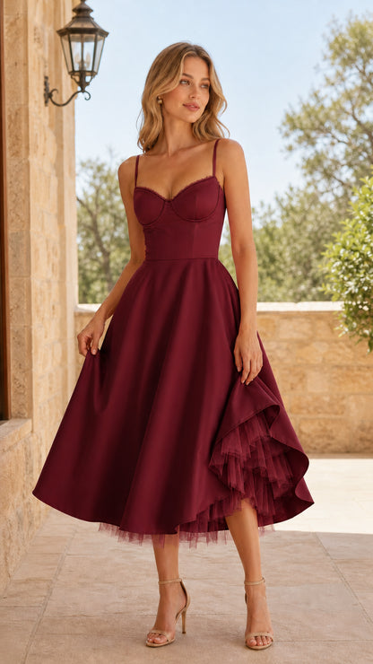 Full view of burgundy color variant