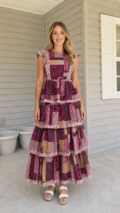 Full front view of burgundy color variant