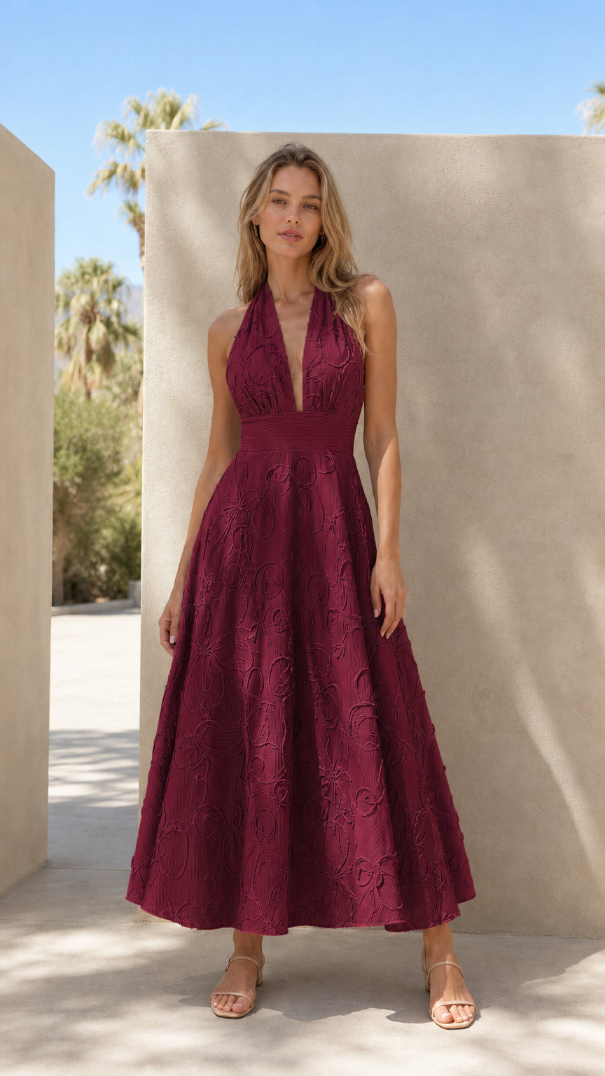 Front view of burgundy color variant