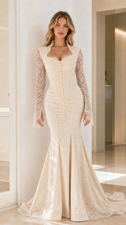 Champagne elegant formal mermaid dress