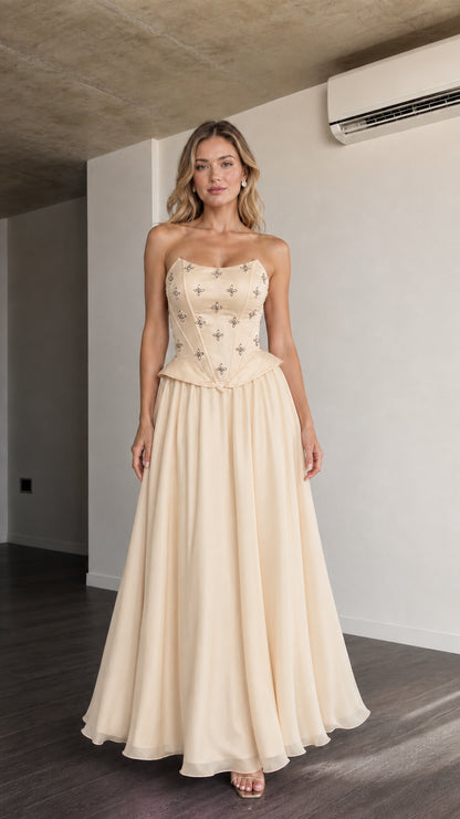 Front view of champagne color variant