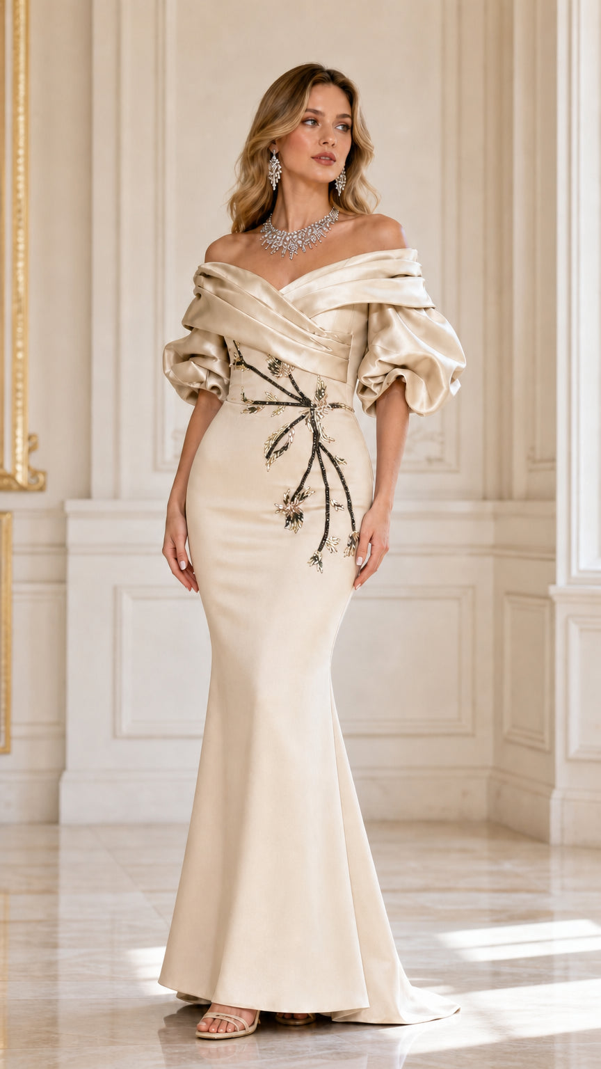 Front view in champagne color variant