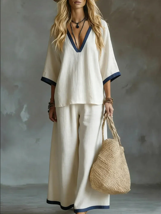 Linen-Blend Two-Piece Set