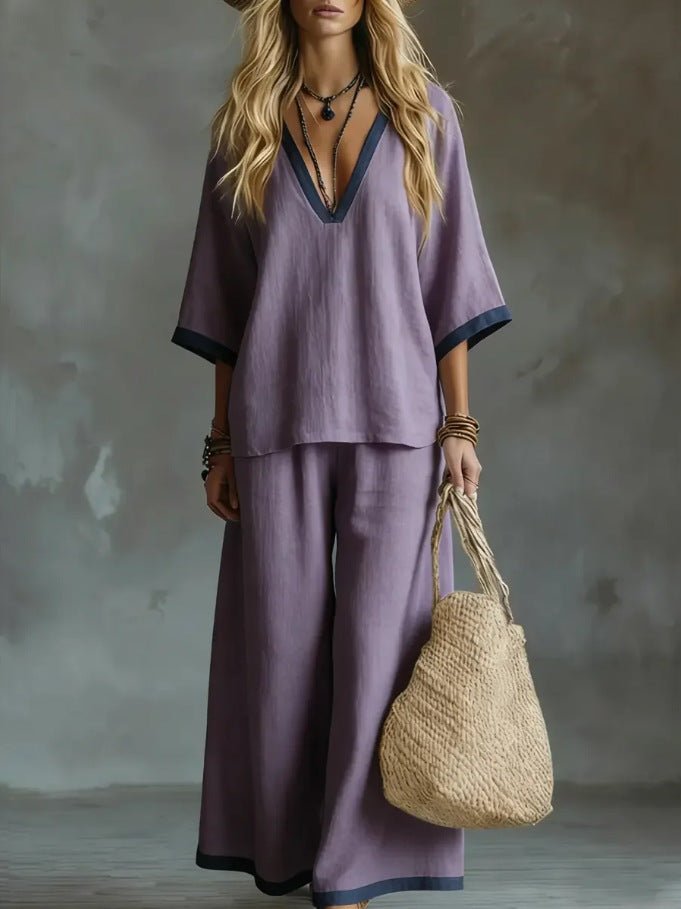 Linen-Blend Two-Piece Set