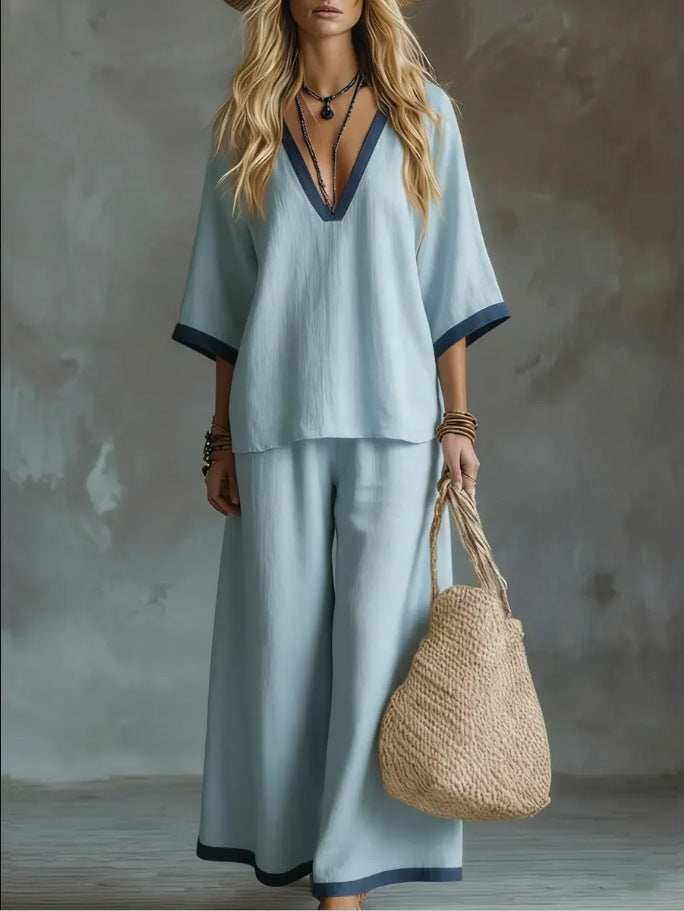 Linen-Blend Two-Piece Set